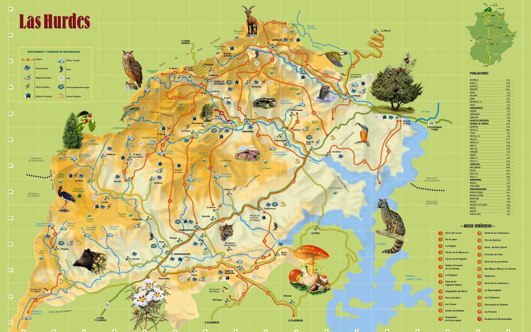 Fauna de las Hurdes (mapa)